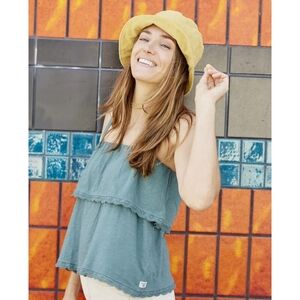 Toad&Co Primo Tiered Eyelette Tank Silver Pine Large